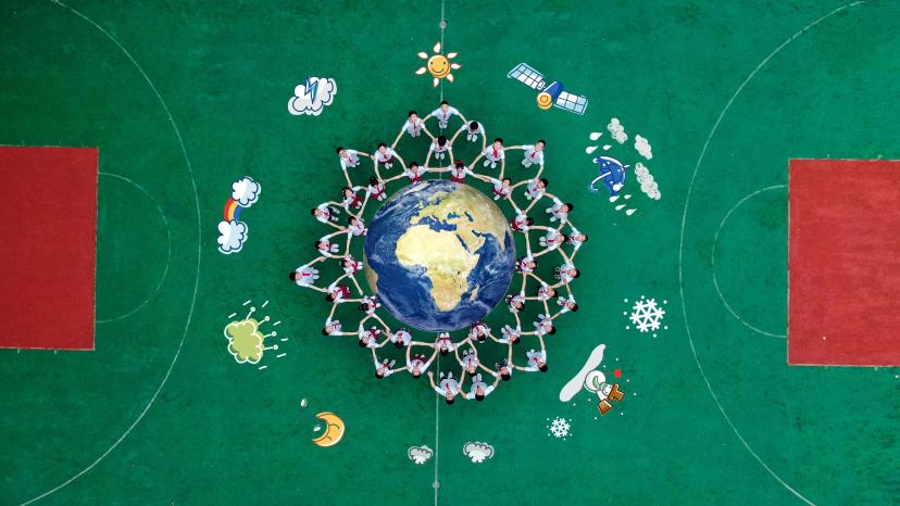 地球创意航拍 - 运动场